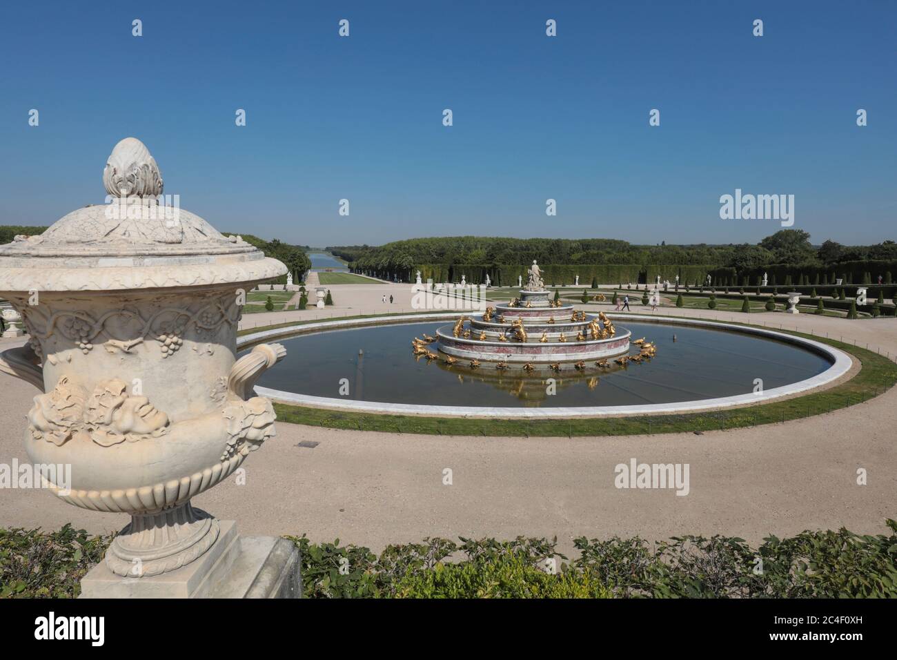 WIEDERERÖFFNUNG DES SCHLOSSES VON VERSAILLES NACH DER ABSPERRUNG Stockfoto