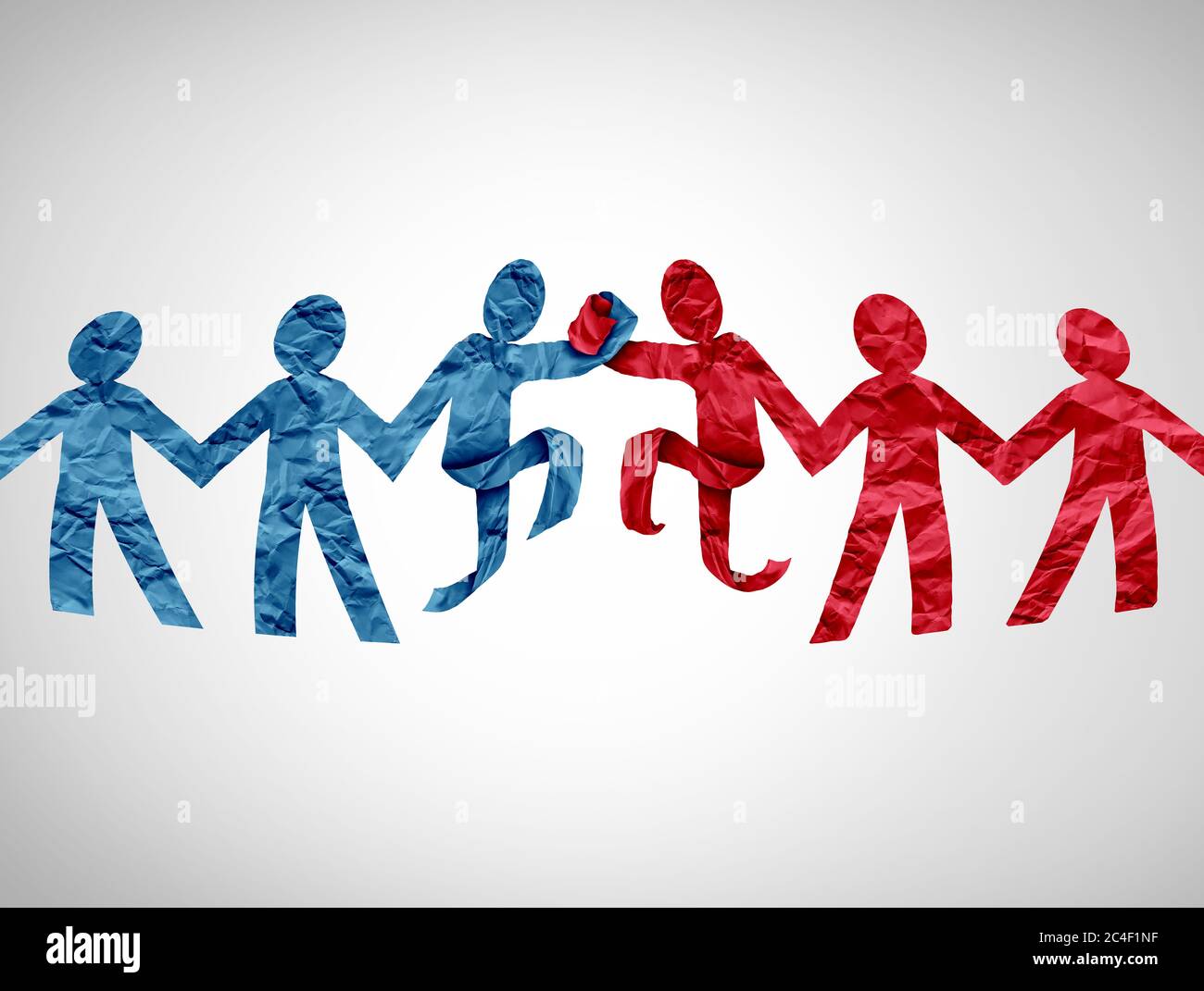 Vereinte Gruppenkooperation und Teamzusammenarbeit als Business Success Konzept im 3D-Illustrationsstil. Stockfoto