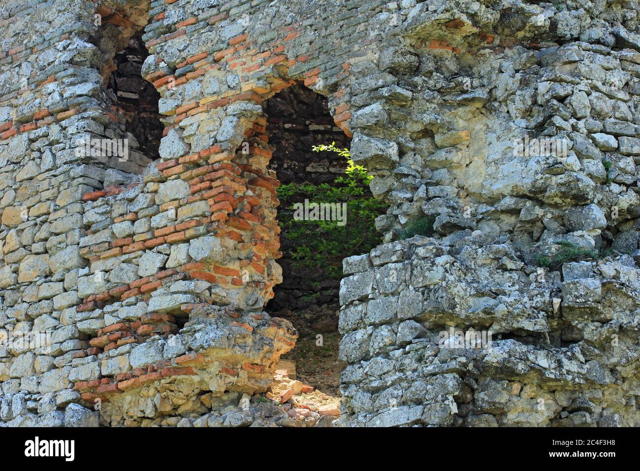 Aserbaidschan. Festungslampe Chirag Gala. Altes Mauerwerk. Sabran. Stockfoto