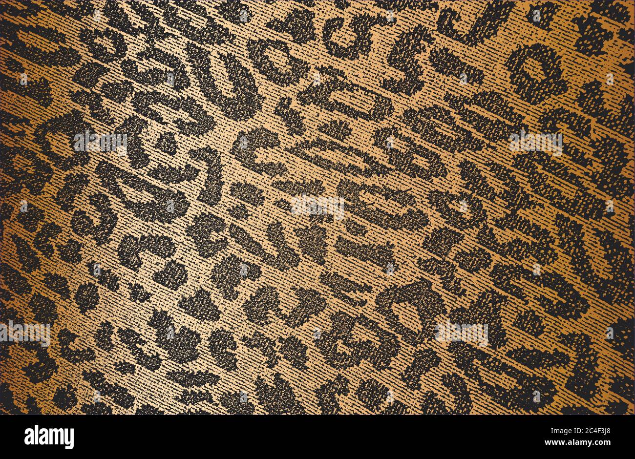Distressed Overlay Textur von goldenem Naturfell, Grunge Vektor Hintergrund. Abstrakte Halbton Vektor Illustration Stock Vektor