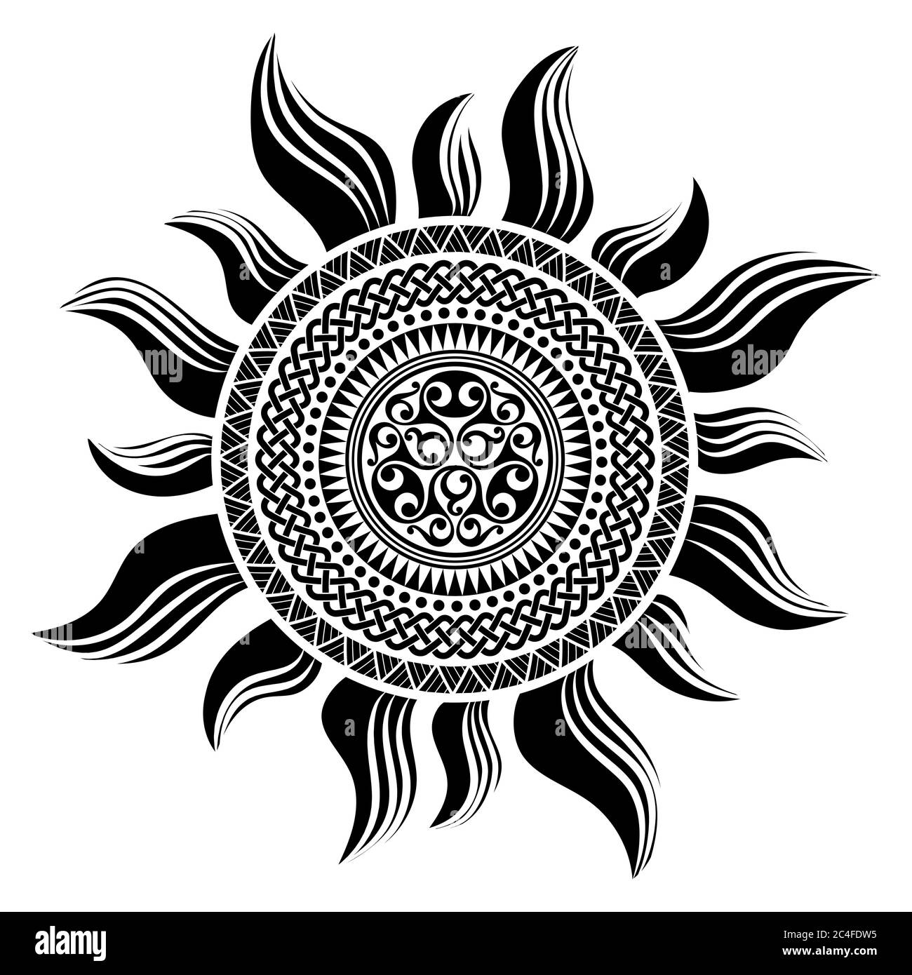 Polynesisches Tattoo-Design. Uraltes polynesisches, einheimisches Schmuck Stock Vektor