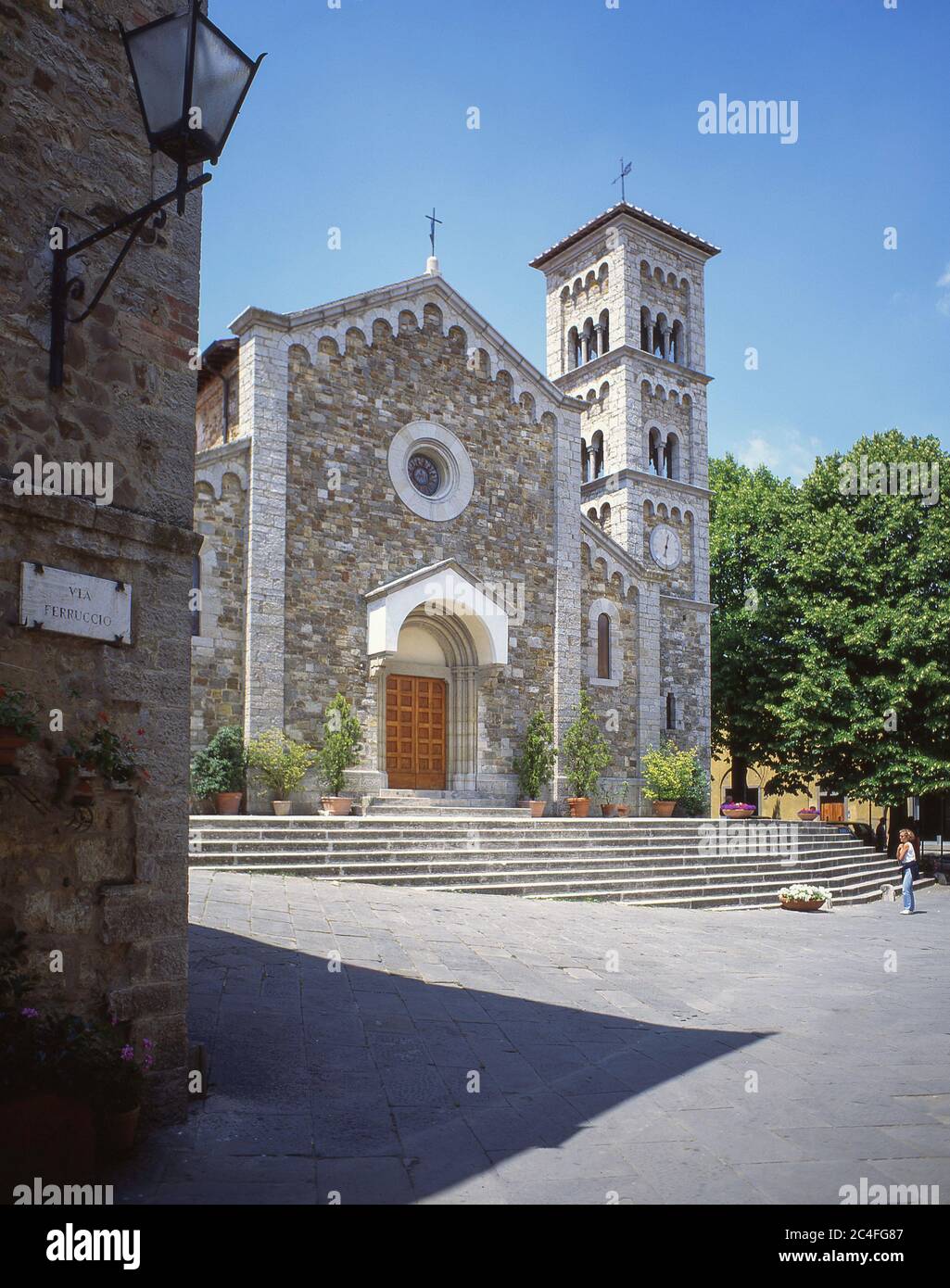 Kirche San Salvatore (Chiesa di San Savatore), Via Ferruccio, Castellina in Chianti, Toskana, Italien Stockfoto