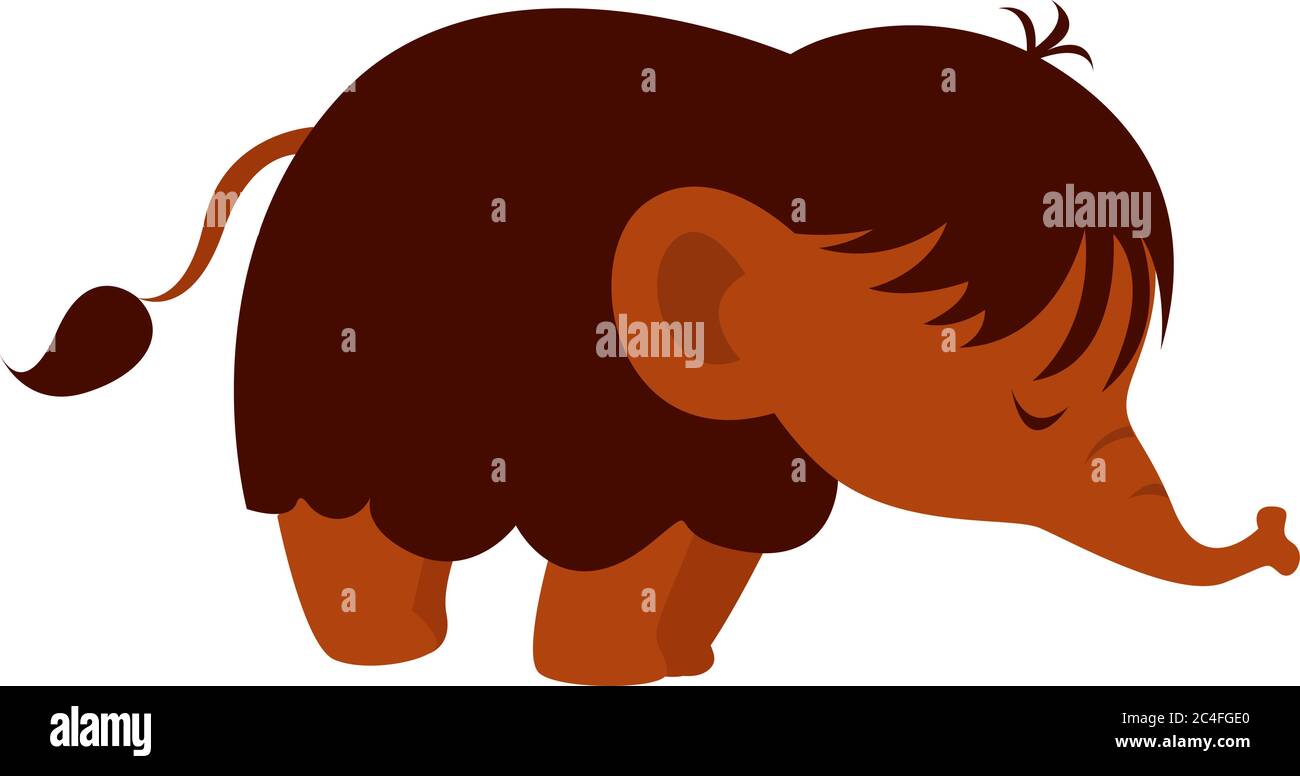 Baby Mammut, Illustration, Vektor auf weißem Hintergrund Stock Vektor