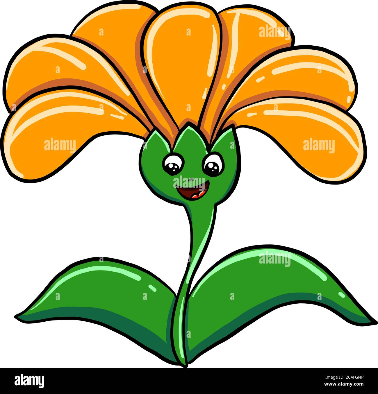 Blume mit Augen, Illustration, Vektor auf weißem Hintergrund Stock Vektor