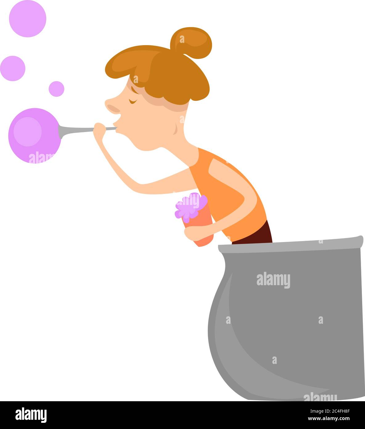 Mann auf dem Balkon, Illustration, Vektor auf weißem Hintergrund Stock Vektor