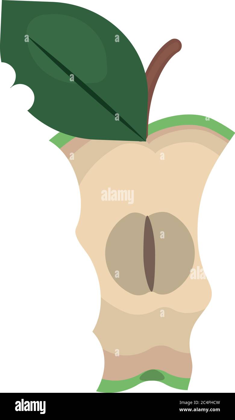Apfel gebissen, Illustration, Vektor auf weißem Hintergrund Stock Vektor