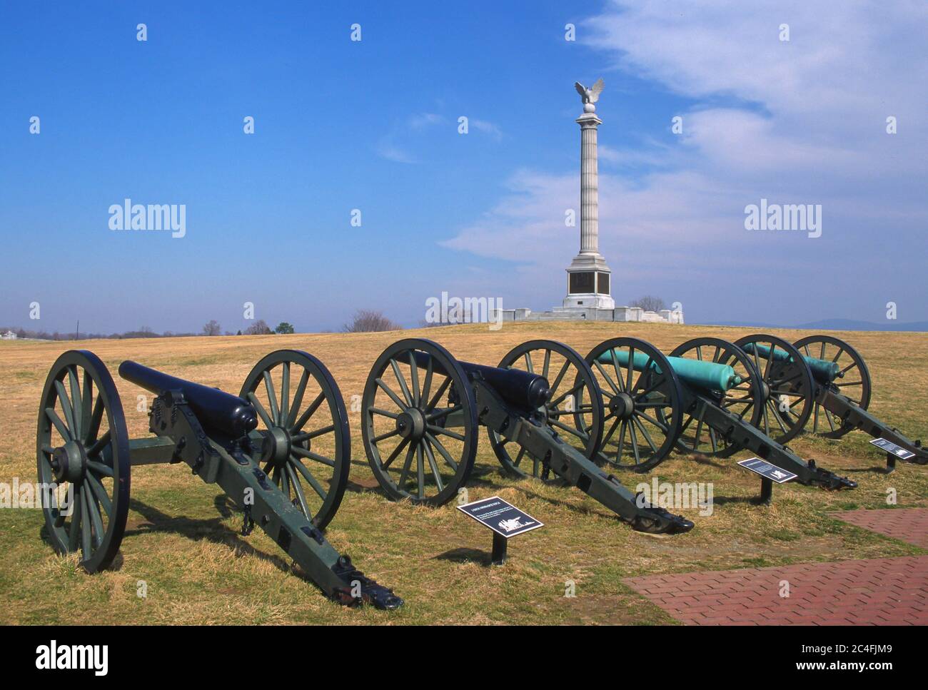 SHARPSBURG, MARYLAND, USA - Artilleriekanonen im Bürgerkrieg auf dem nationalen Schlachtfeld von Antietam. Stockfoto