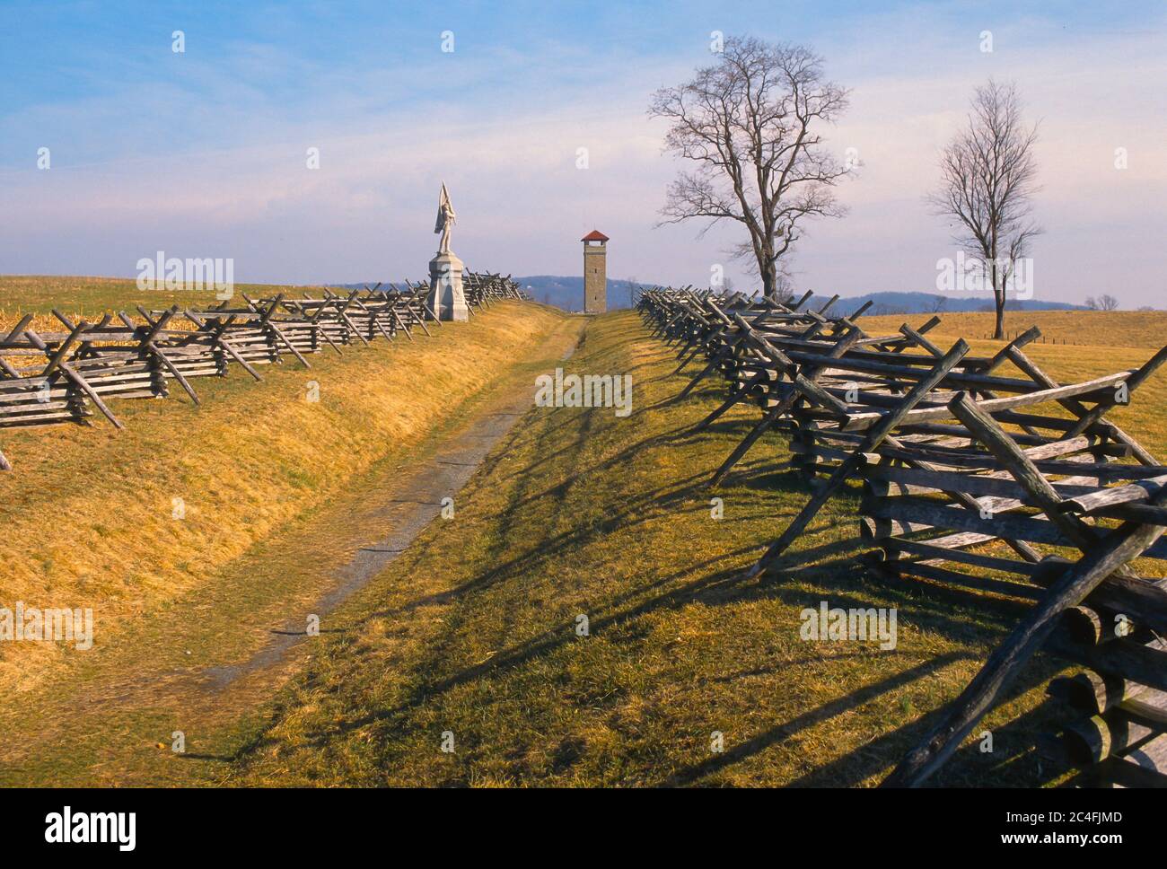 SHARPSBURG, MARYLAND, USA - Sunken Road, Bloody Lane, auf Antietam National Battlefield, Civil war. Stockfoto