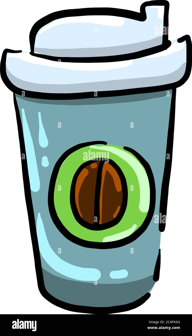 Kaffee für unterwegs, Illustration, Vektor auf weißem Hintergrund Stock Vektor