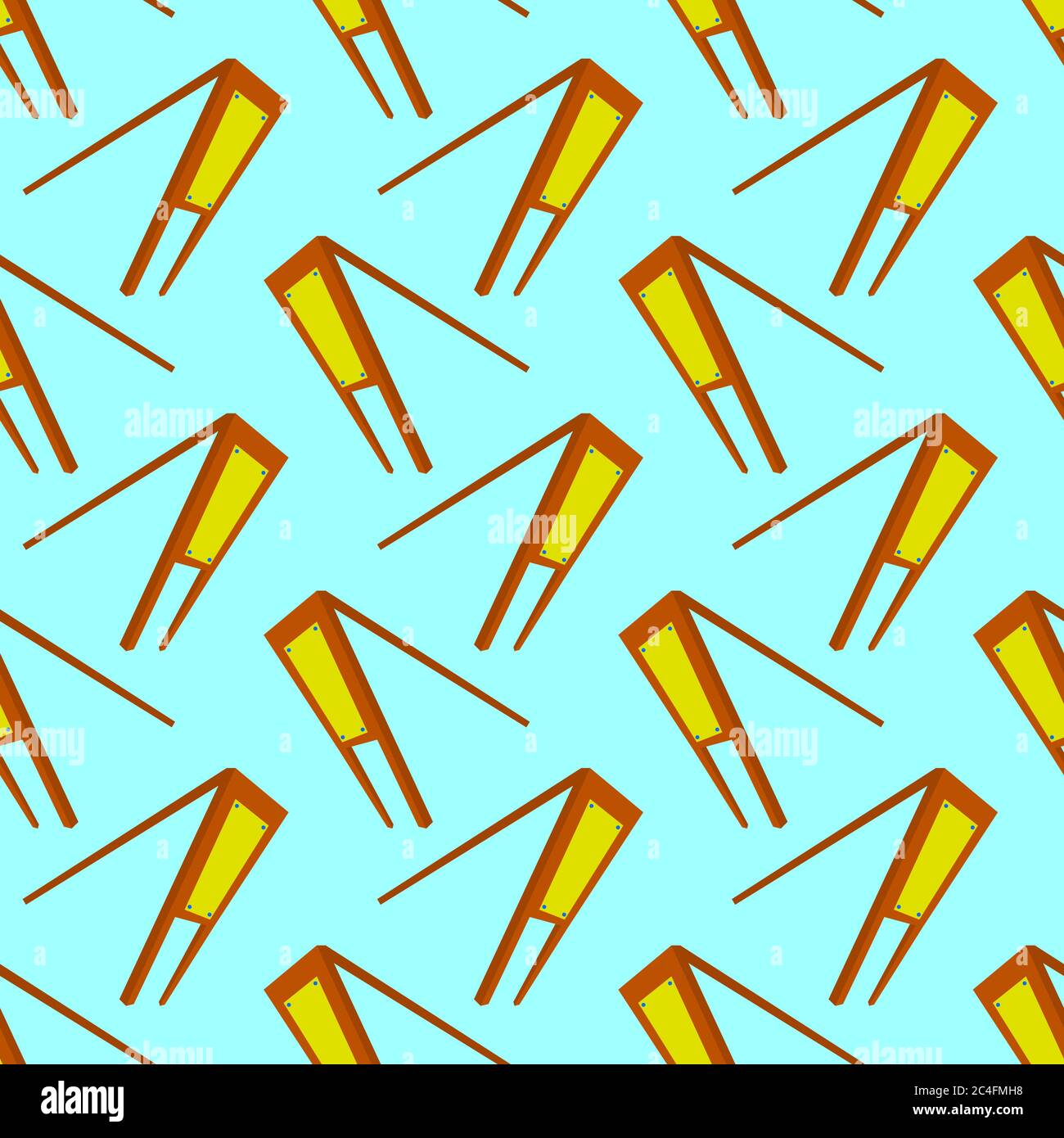 Molbert-Muster, Nahtloses Muster auf blauem Hintergrund. Stock Vektor