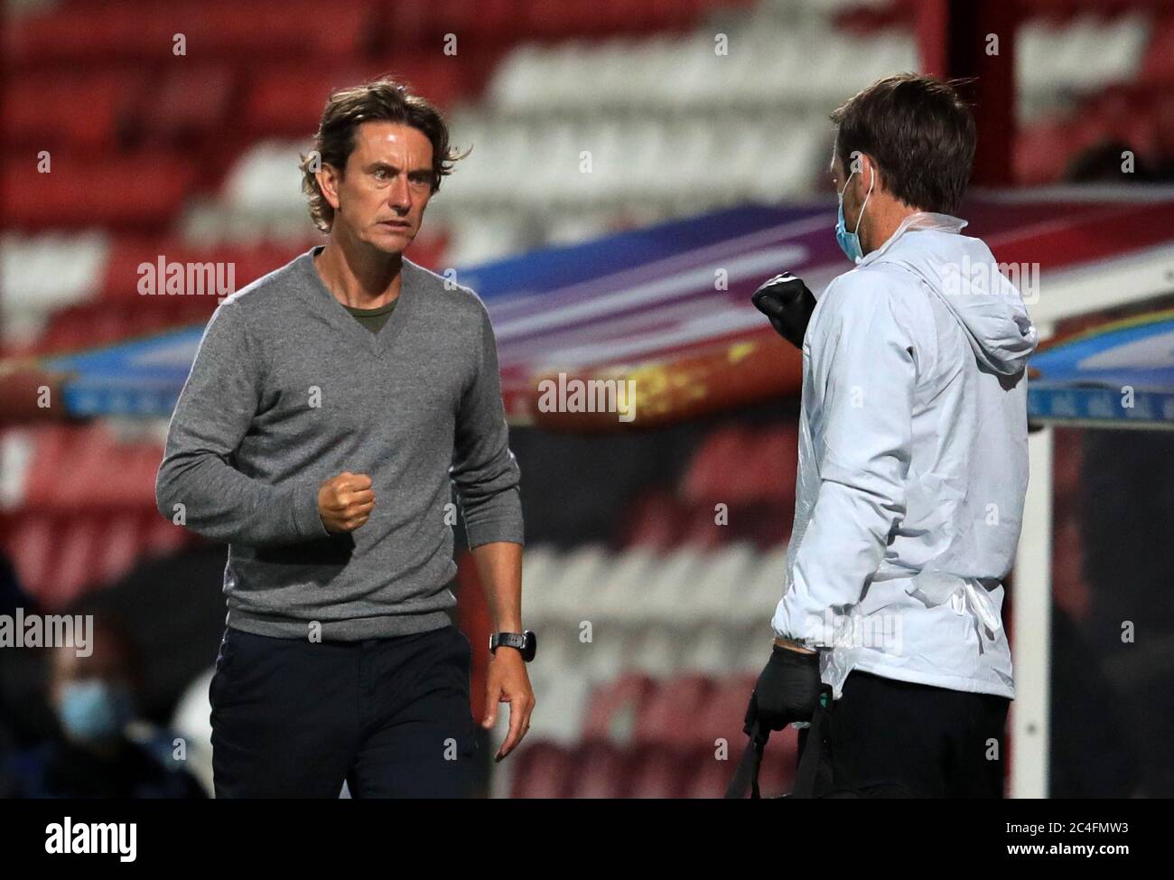 Brentford-Manager Thomas Frank beim Sky Bet Championship Match im Griffin Park, London. Stockfoto