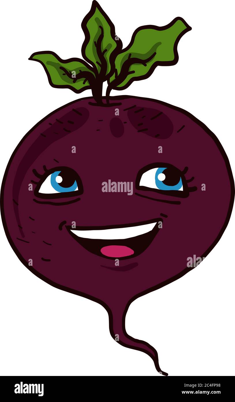 Happy Beet, Illustration, Vektor auf weißem Hintergrund Stock Vektor