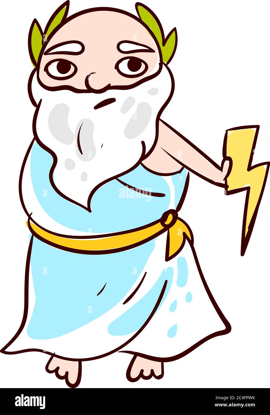 Trauriger gott Zeus, Illustration, Vektor auf weißem Hintergrund Stock Vektor
