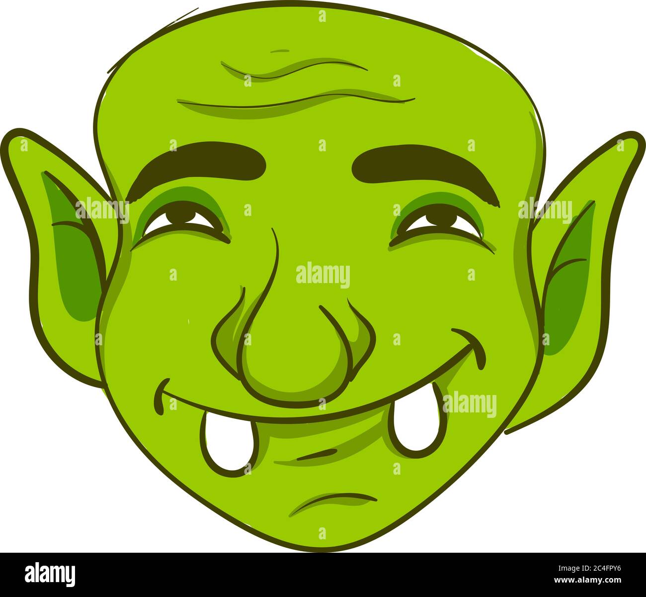 Grüner Troll, Illustration, Vektor auf weißem Hintergrund Stock Vektor