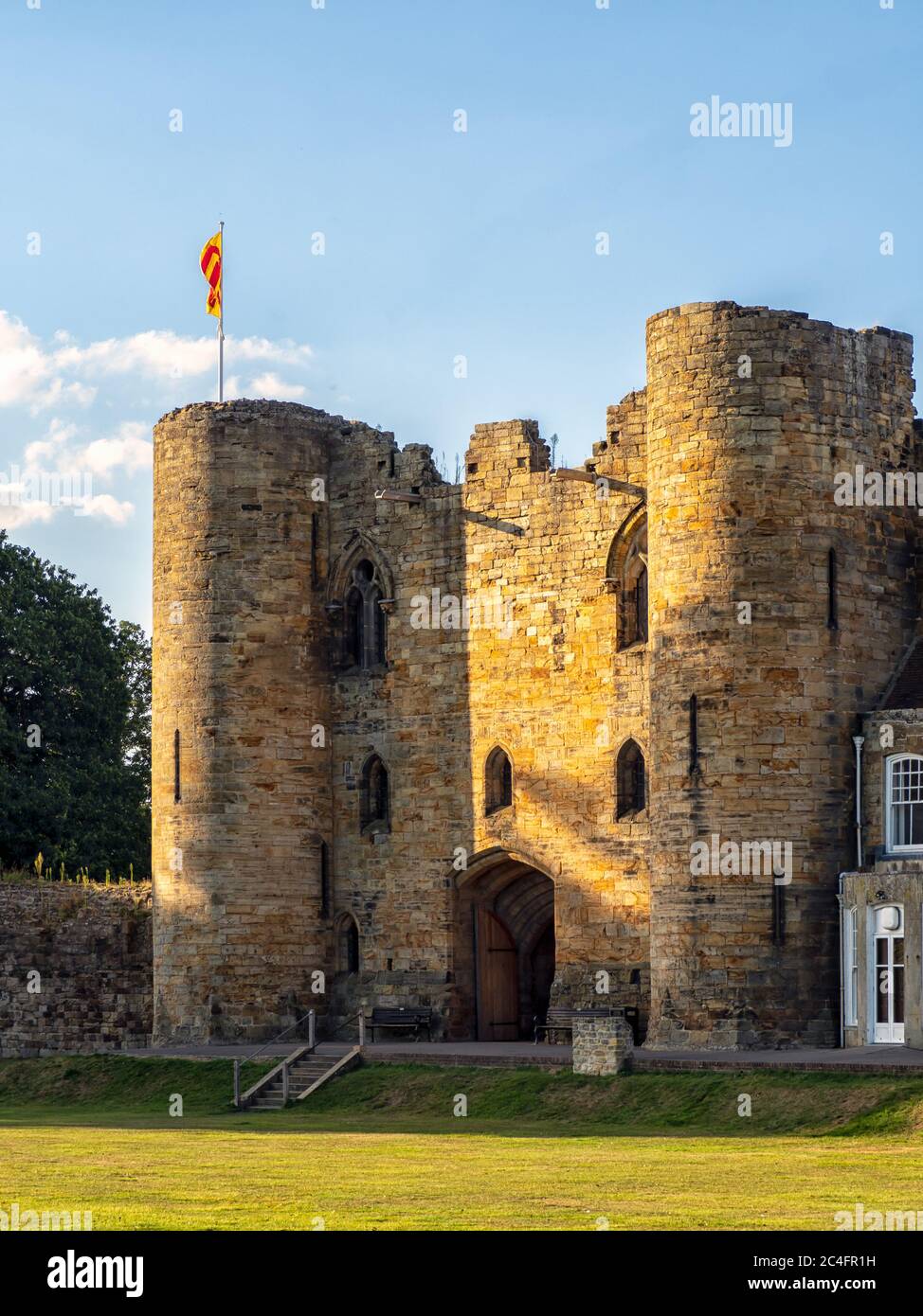 TONBRIDGE, KENT, Großbritannien - 13. SEPTEMBER 2019: Außenansicht von Tonbridge Castle Stockfoto