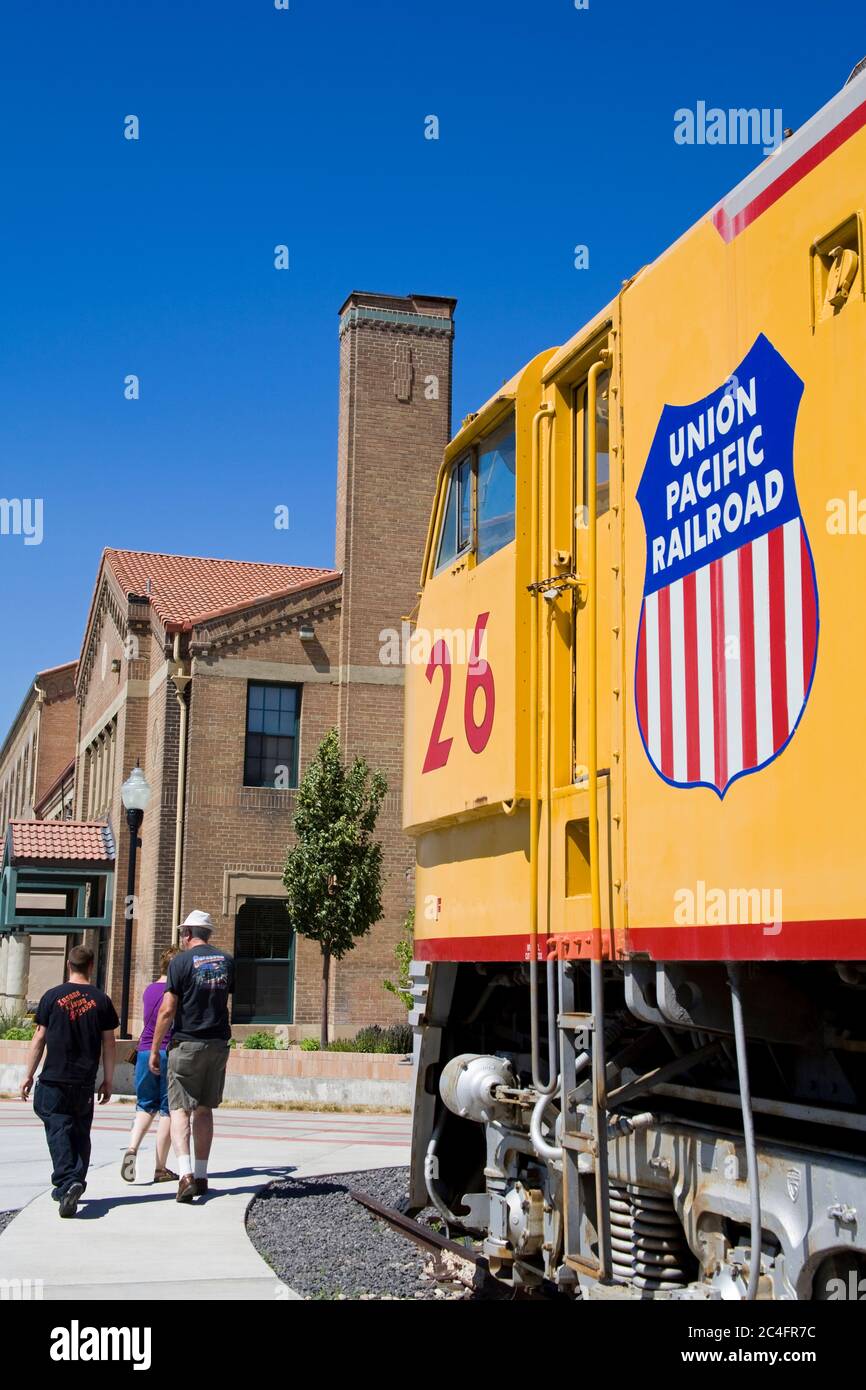 Lokomotive im Eccles Rail Center, Union Station Museum, Ogden, Utah, USA, Nordamerika Stockfoto