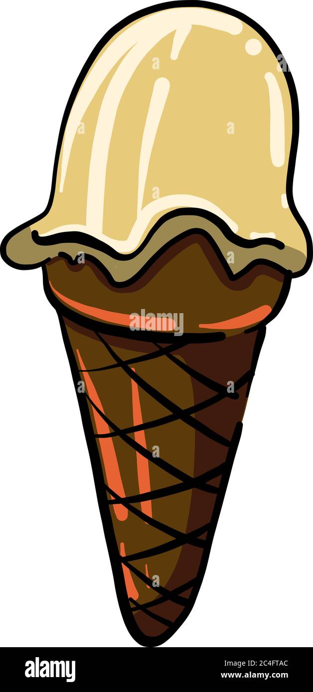 Eiscreme con, Illustration, Vektor auf weißem Hintergrund Stock Vektor