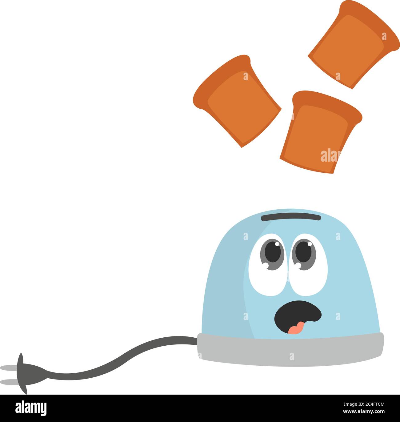 Toaster mit Toast, Illustration, Vektor auf weißem Hintergrund Stock Vektor