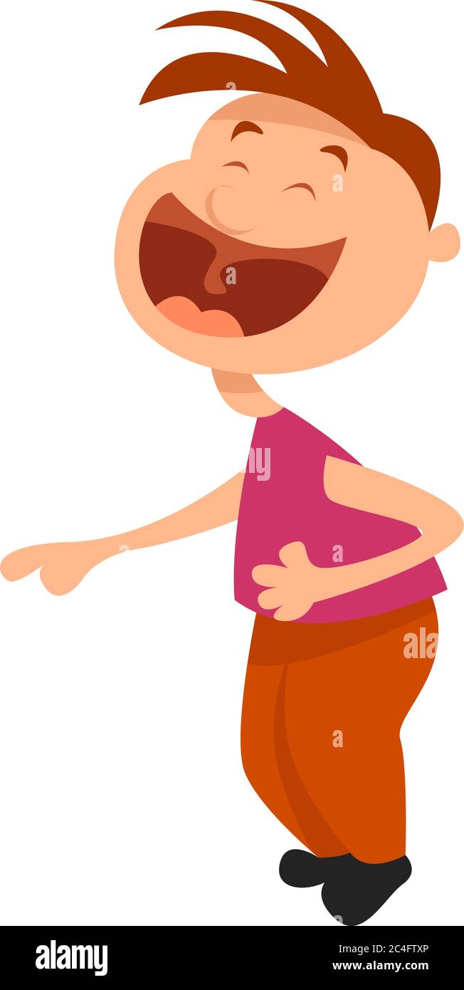 Guy lachend, Illustration, Vektor auf weißem Hintergrund Stock Vektor