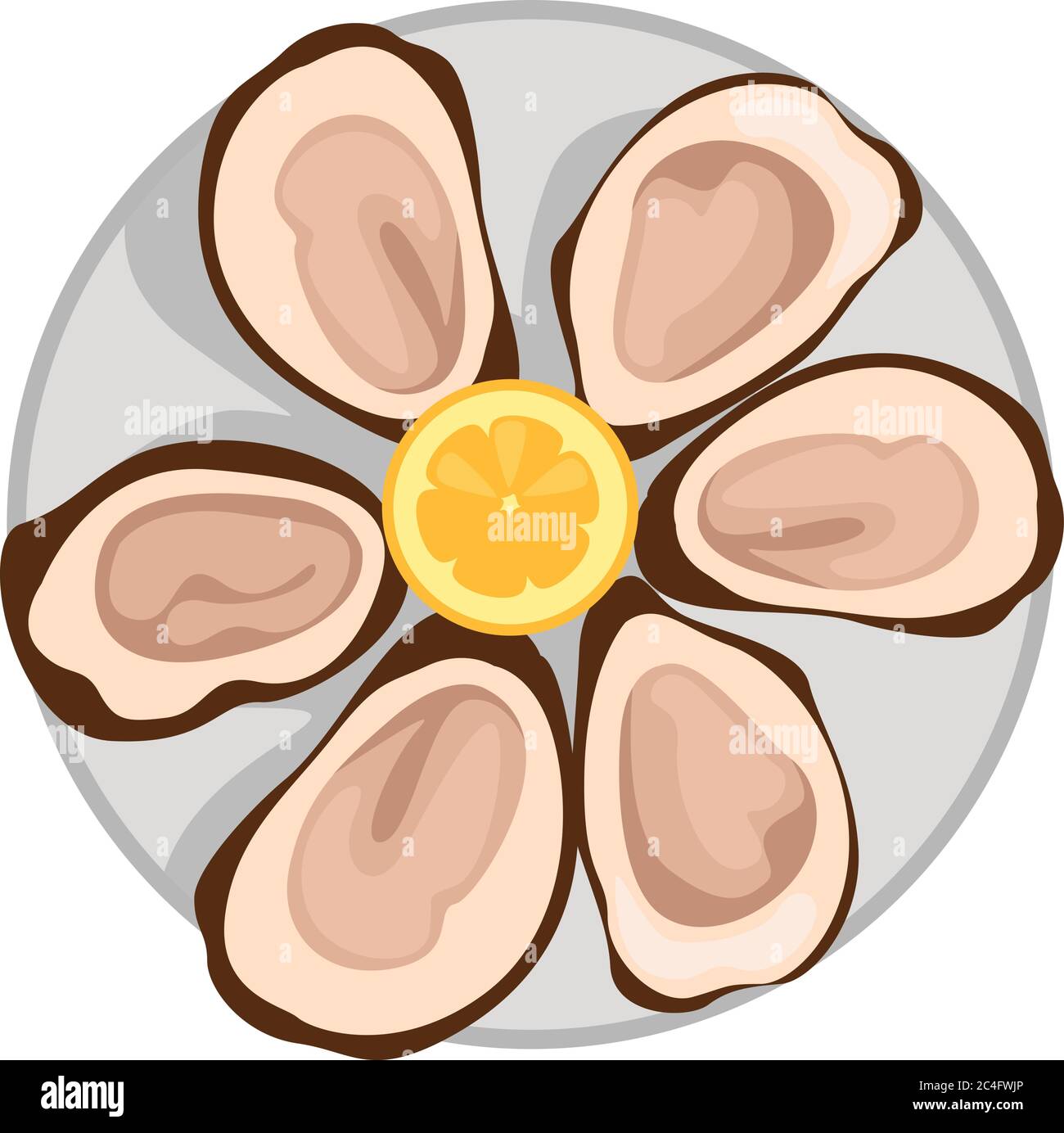 Ostreidae, Illustration, Vektor auf weißem Hintergrund Stock Vektor