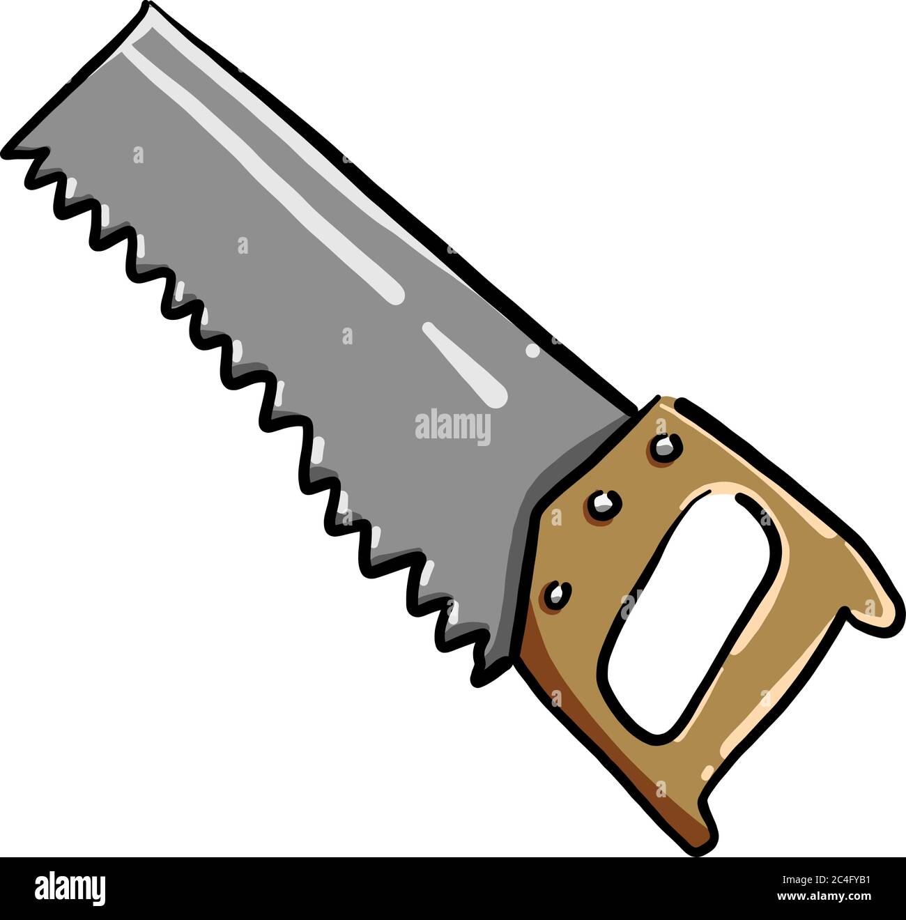 Handsäge, Illustration, Vektor auf weißem Hintergrund Stock Vektor