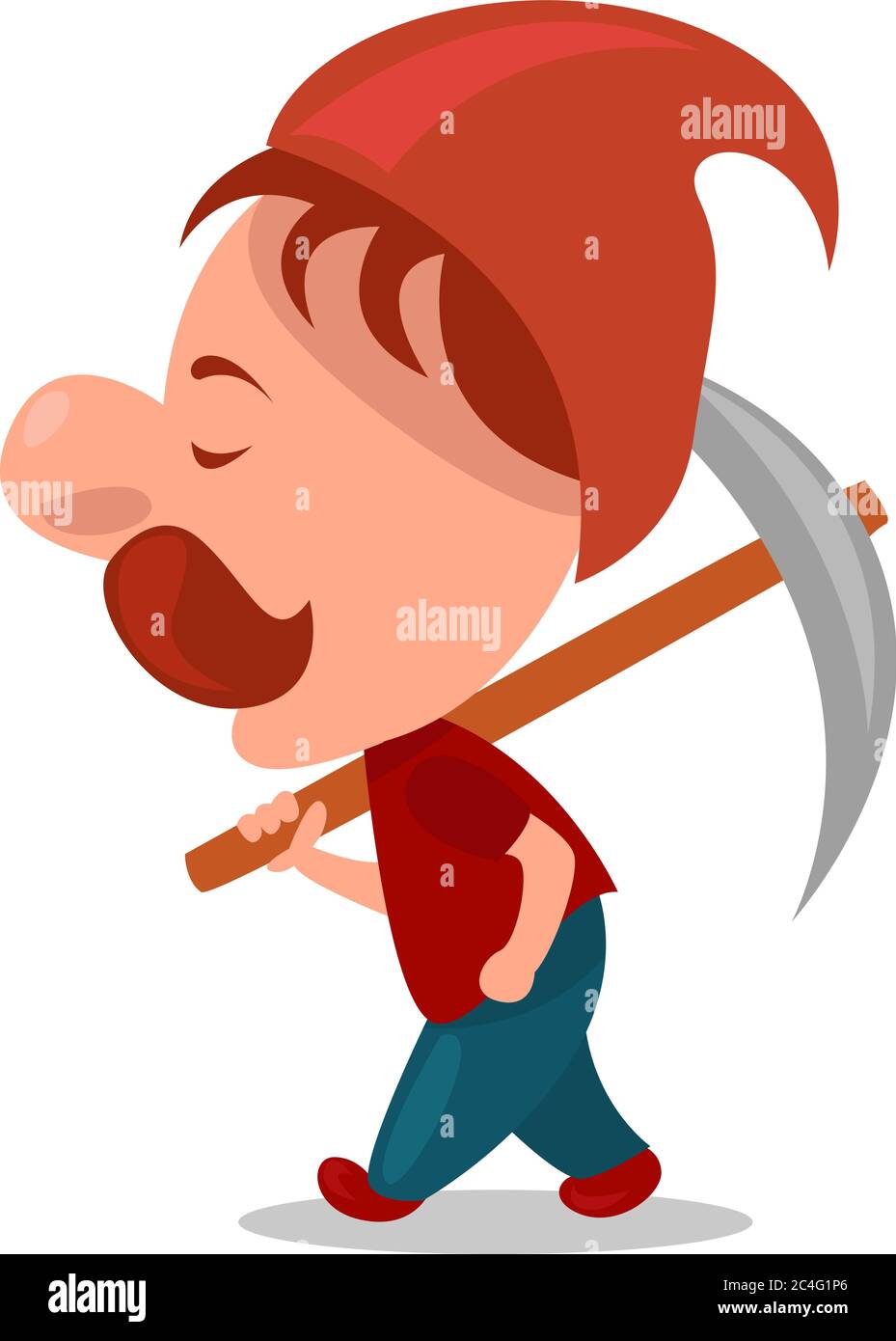 Arbeitsgnome, Illustration, Vektor auf weißem Hintergrund Stock Vektor