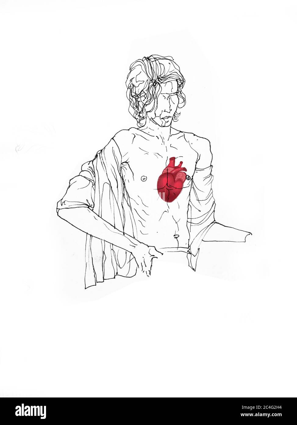 Eine Zeile Herz Design Hand Gezeichnet Stockfotos Und Bilder Kaufen Alamy