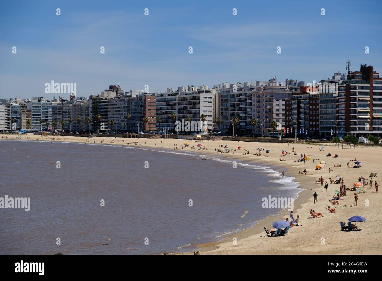 Uruguay Montevideo - Pocitos Beach Stockfoto