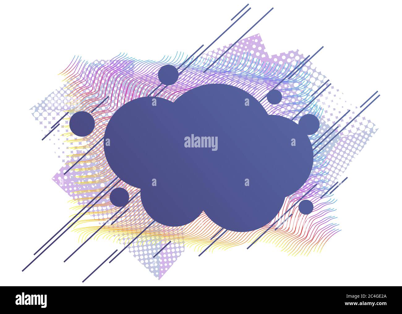 Trendy moderne farbige Poster abstrakten Hintergrund. Komposition von geometrischen Formen und Splash mit dynamischen linearen Wellen. Vektorgrafik. Stock Vektor