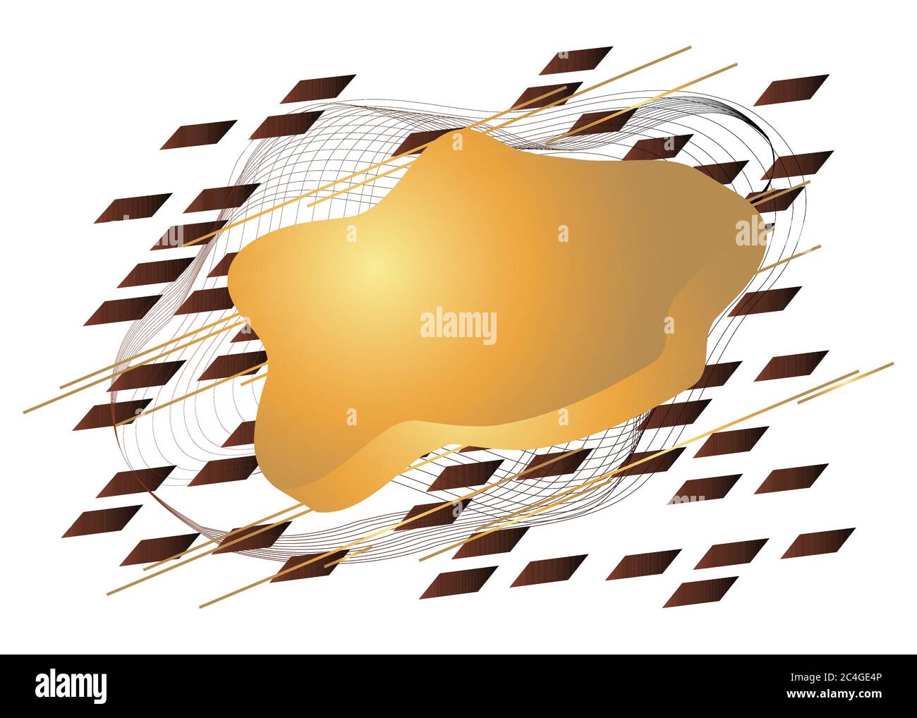 Trendy moderne farbige Poster abstrakten Hintergrund. Komposition von geometrischen Formen und Splash mit dynamischen linearen Wellen. Vektorgrafik. Stock Vektor