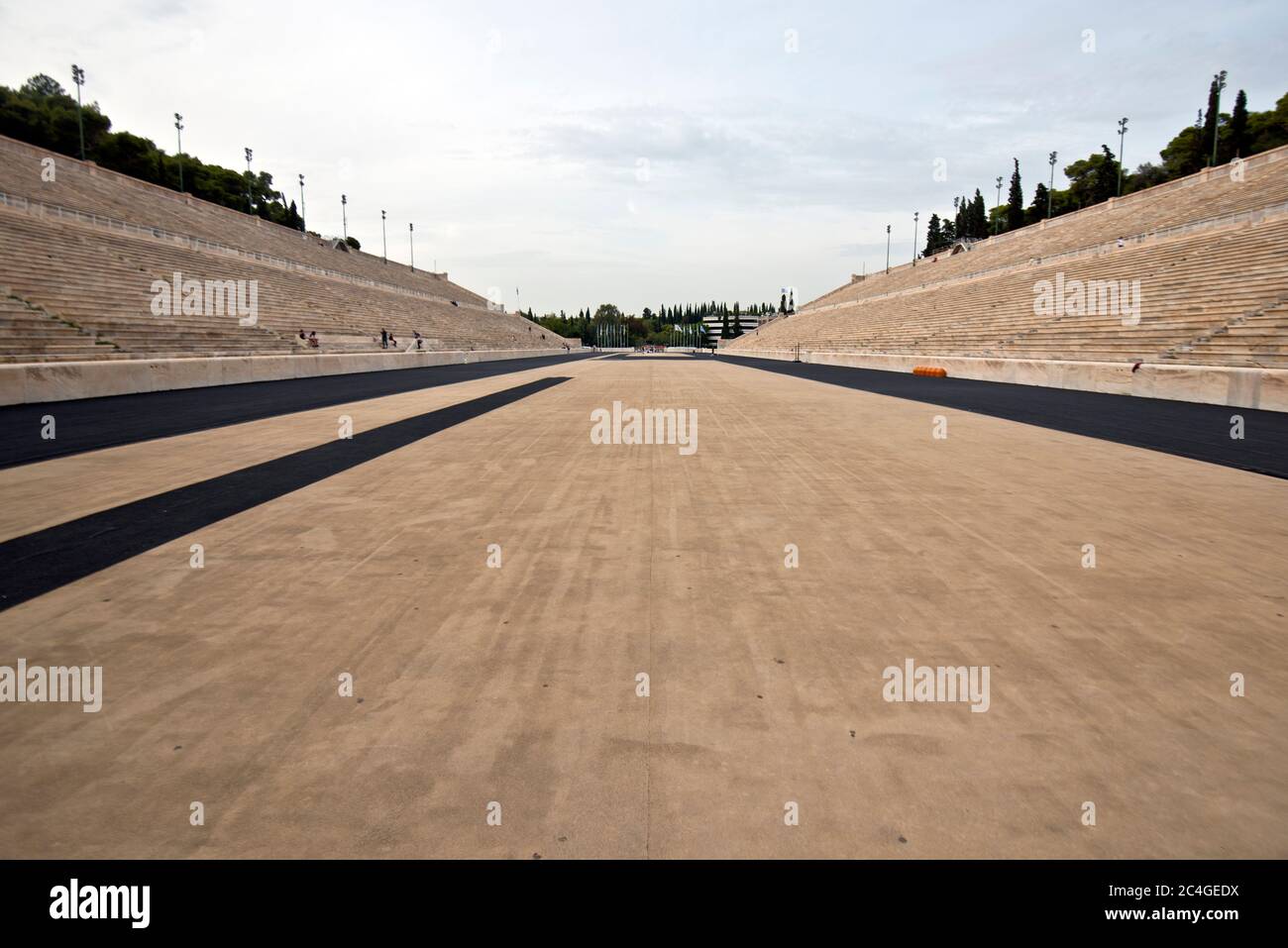 Panathenaic Olympiastadion: Grundansicht der Strecke. Athen, Griechenland Stockfoto