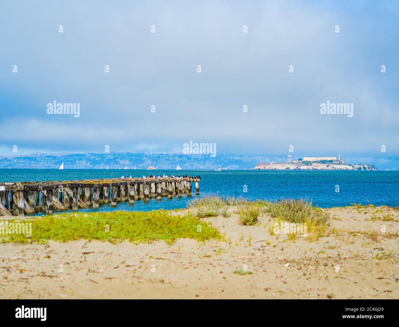 San Francisco, Kalifornien, das Marina District Viertel, Strand und Hafen Stockfoto