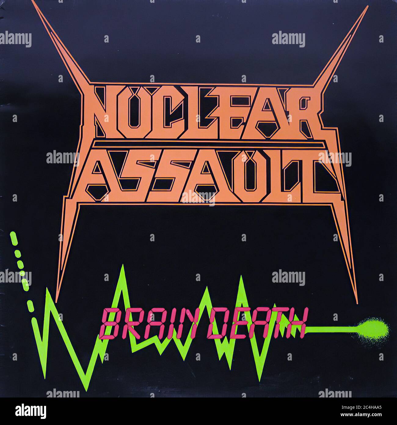 Nuclear Assault Brain Death 12'' Vinyl Lp - Vintage Record Cover Stockfoto