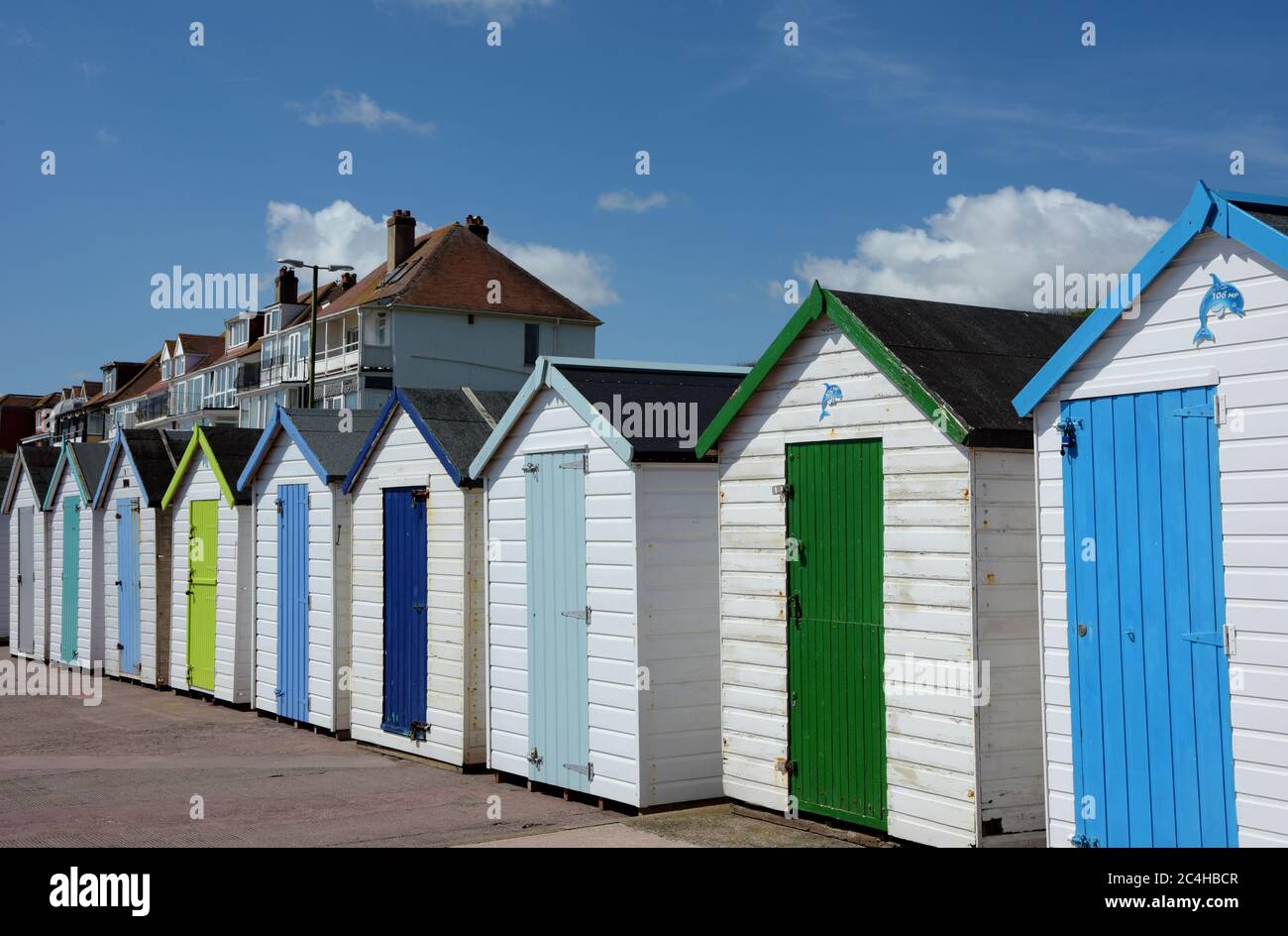 Panorama der Promenade - Broadsands Beach, Paignton, Devon, England Stockfoto