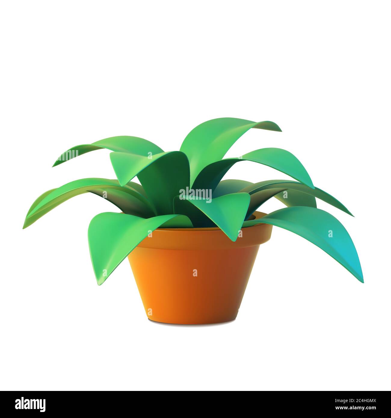Vektor der Zimmerpflanze im Topf, realistische Baumvorderseite. Stock Vektor
