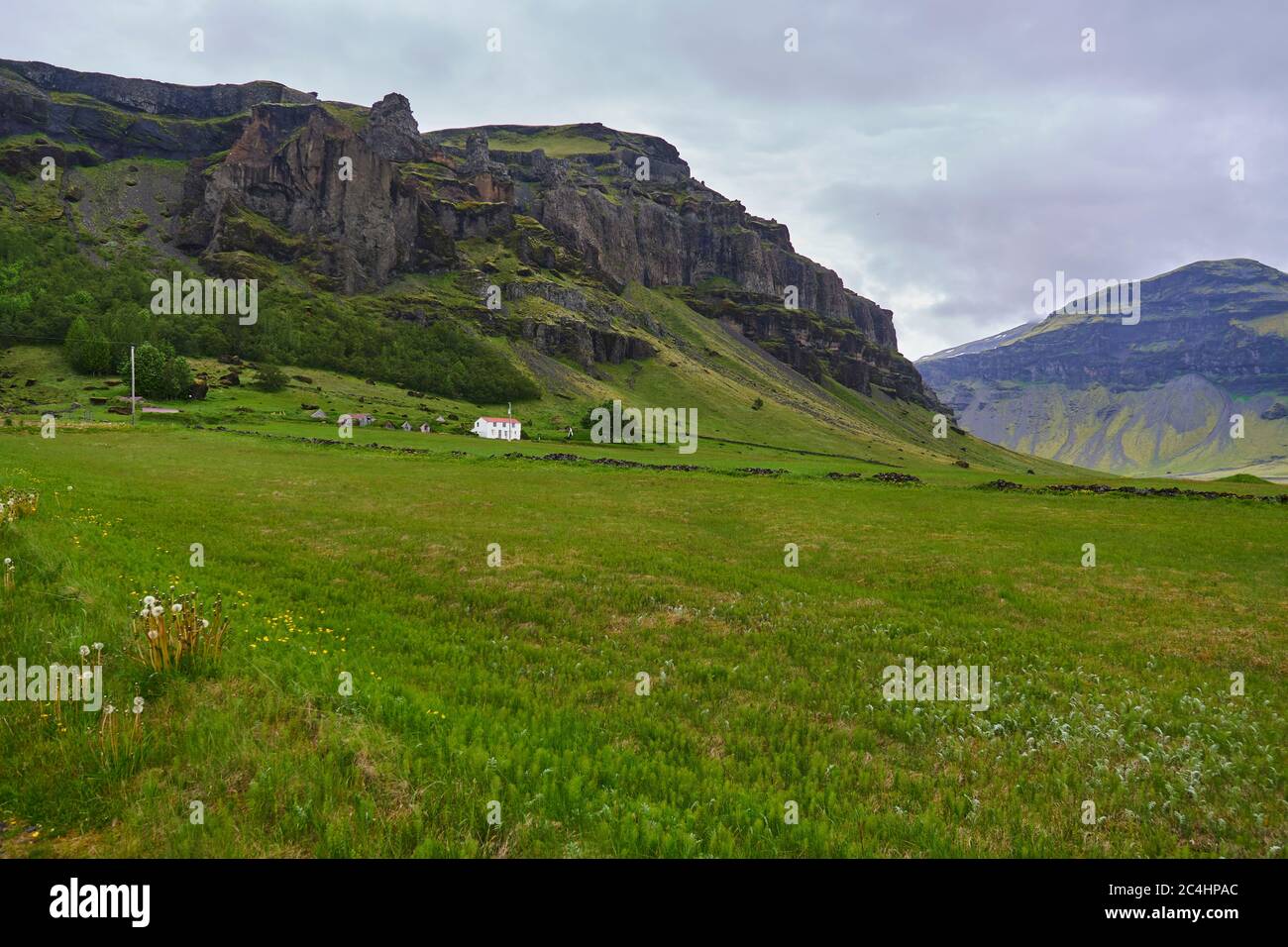 Nupsstadur, malerischer alter Bauernhof im Südosten Islands Stockfoto