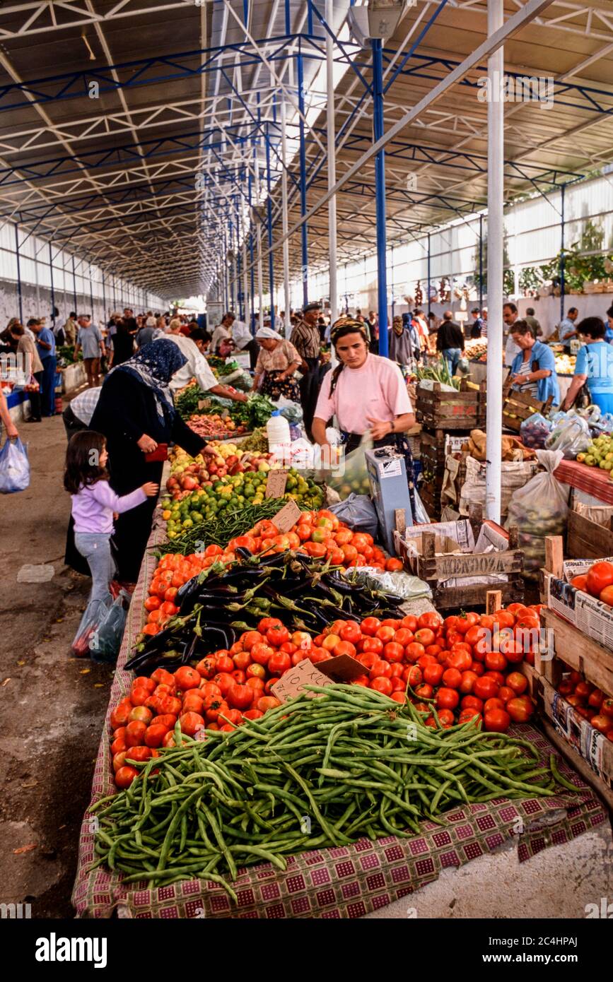 Vegetable Stand Fethiye Markt Türkei 2002 Stockfoto