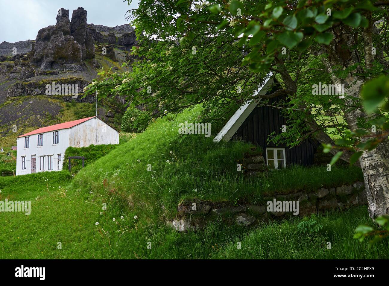 Nupsstadur, malerischer alter Bauernhof im Südosten Islands Stockfoto