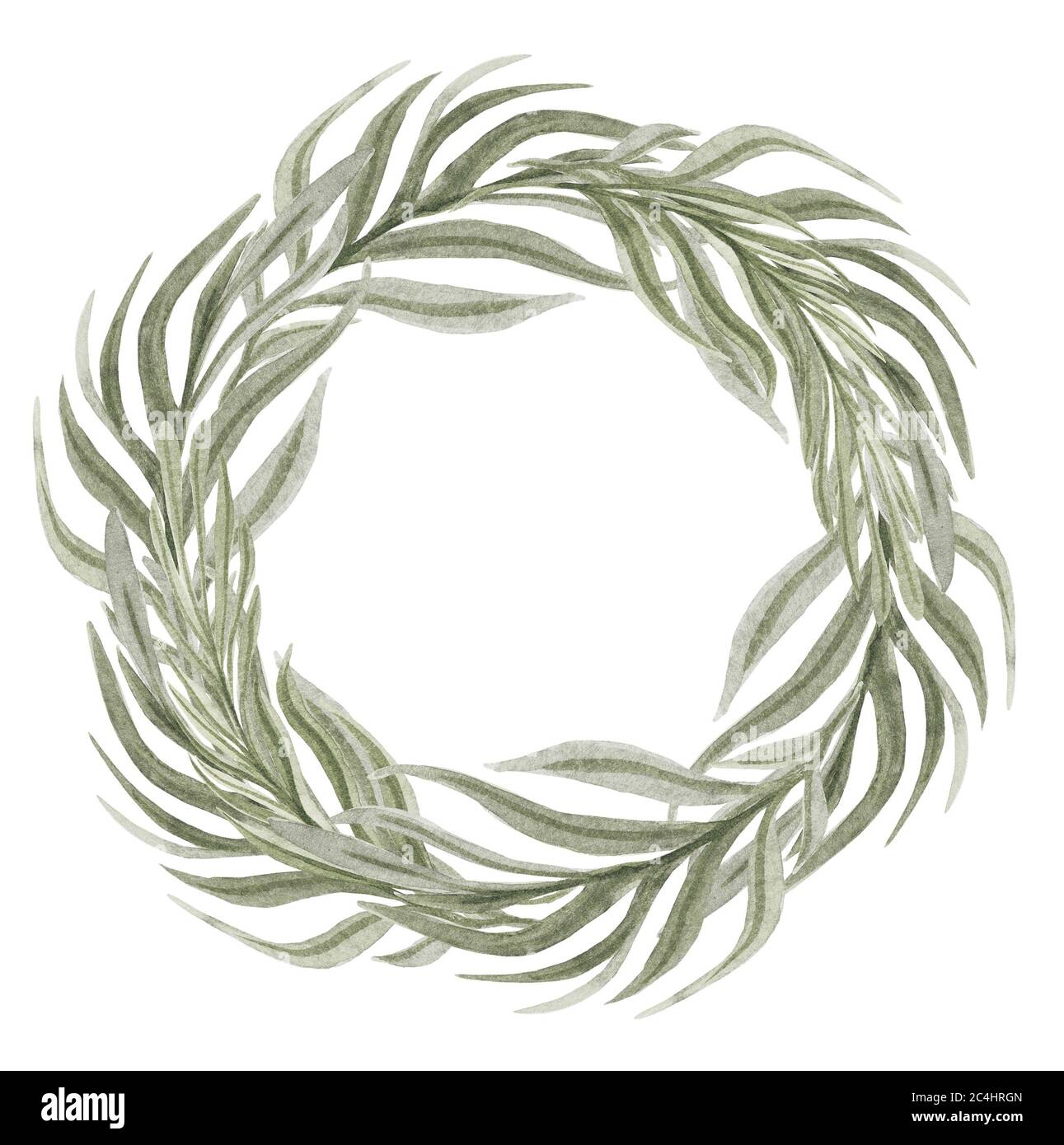 Moderner Boho-Kranz aus getrockneten Palmblättern. Rustikales Dekor für Hochzeitseinladungen Stockfoto