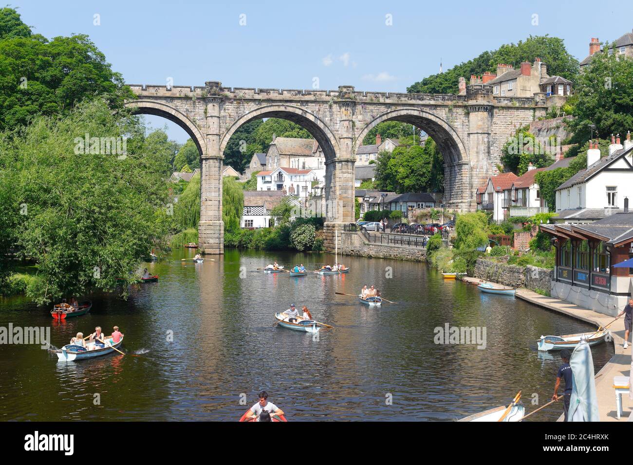 Knaresborough Viaduct & River Nidd in North Yorkshire Stockfoto