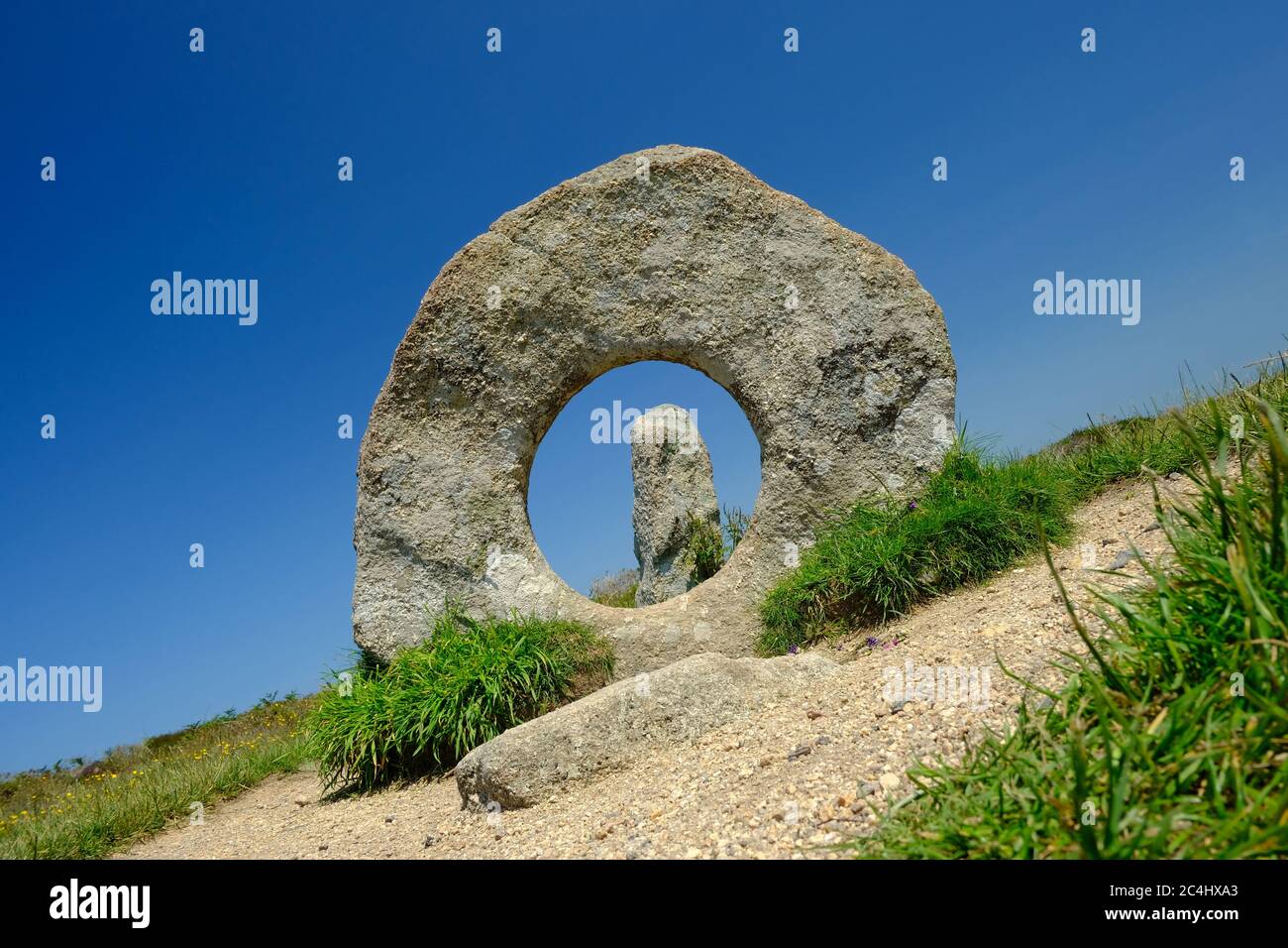 Men -an-Tol, ein Steinkreis in Penwith, Cornwall, UK - John Gollop Stockfoto