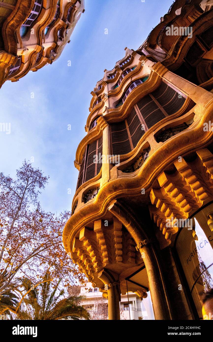 Historisches Jugendstil Wohnung Gebäude kann Casasayas, Mallorca, Spanien Stockfoto