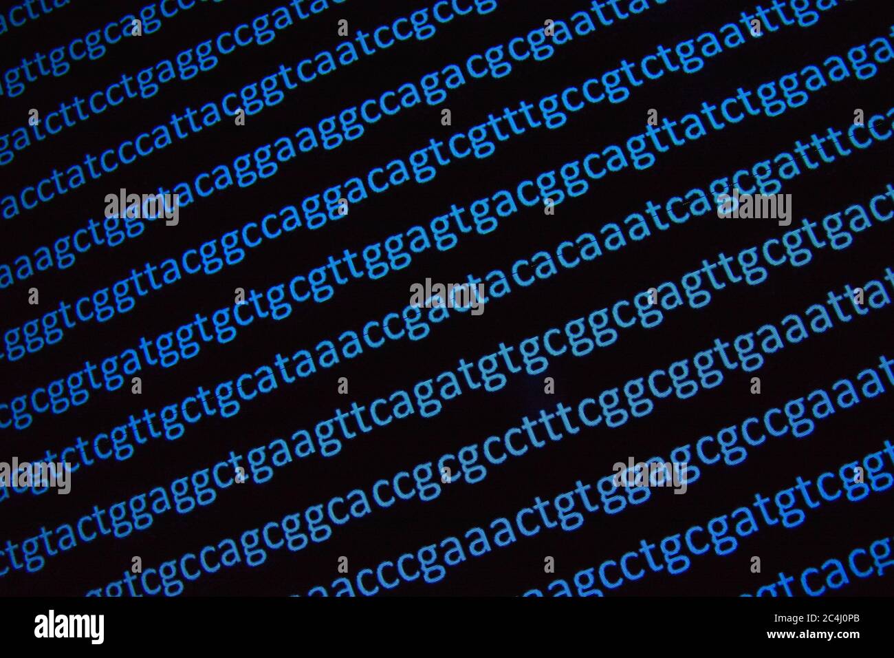 Abstrakter Hintergrund zum Thema "Genetik". DNA-Molekülsequenzierung. Stockfoto