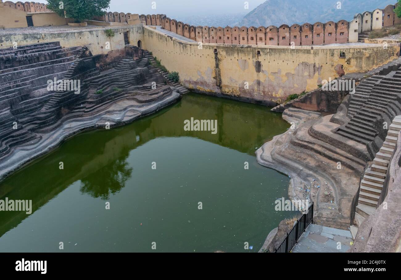 Der Schritt gut an der Nahargarh Fort, Jaipur, Rajasthan, Indien Stockfoto