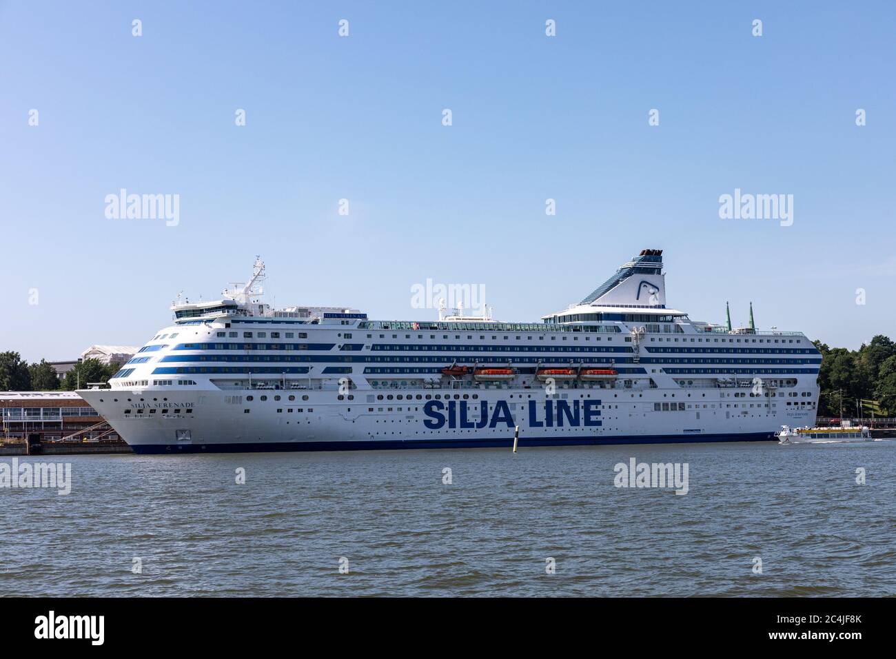 M/S Silja Serenade, eine Kreuzfahrtschiffe der estnischen Reederei Tallink Gruppe, die unter der Marke Siljan Line in Helsinki, Finnland, tätig ist. Stockfoto