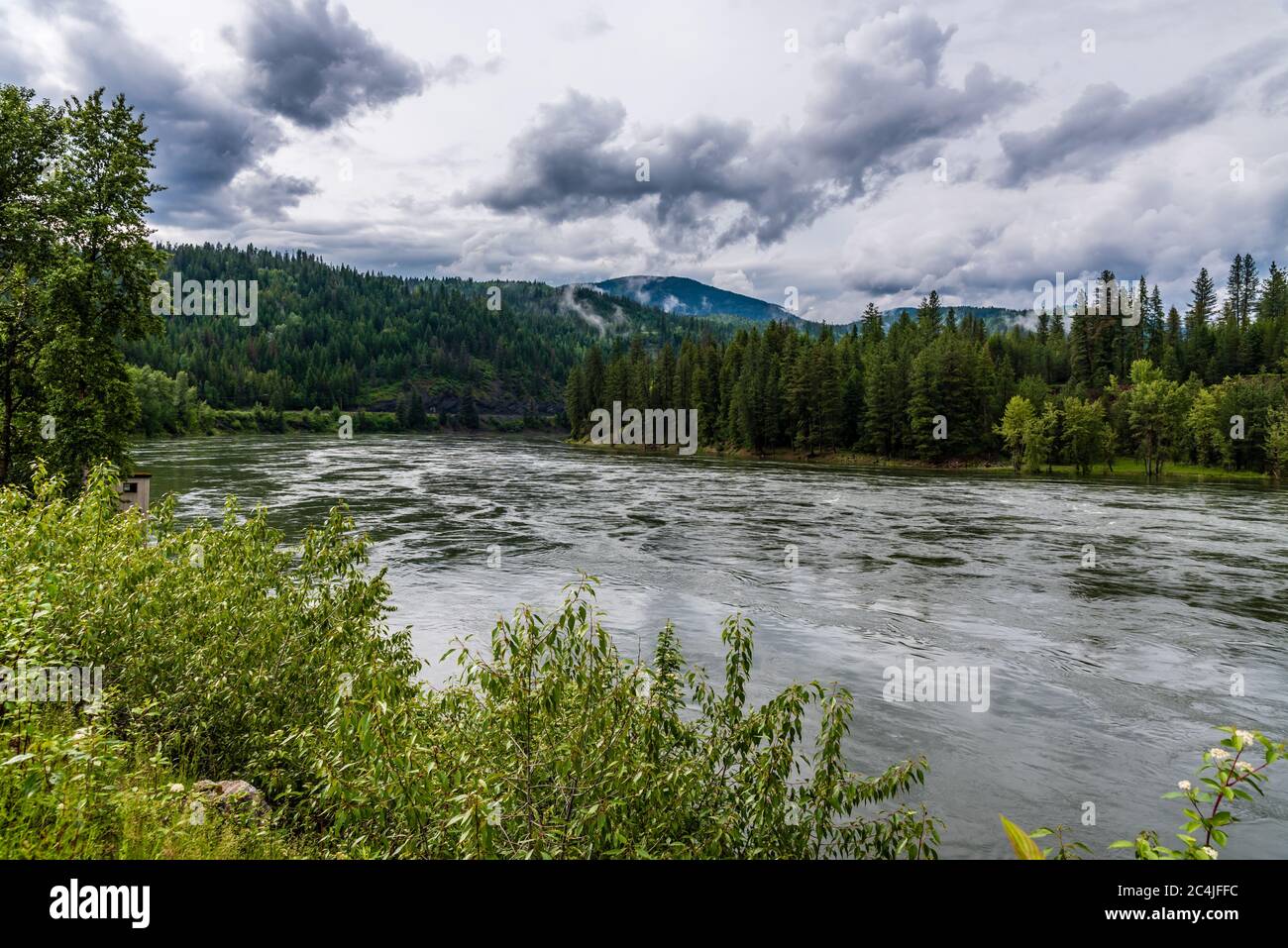 Pend Oreille River Unterhalb Box Canyon Dam Stockfoto