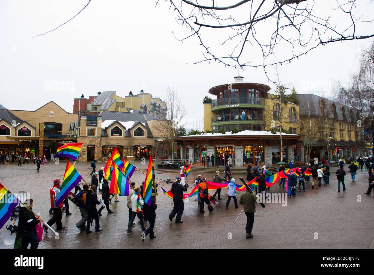 Whistler, BC, Kanada: Winter Pride Ski Out and Parade – Stock Photo Stockfoto