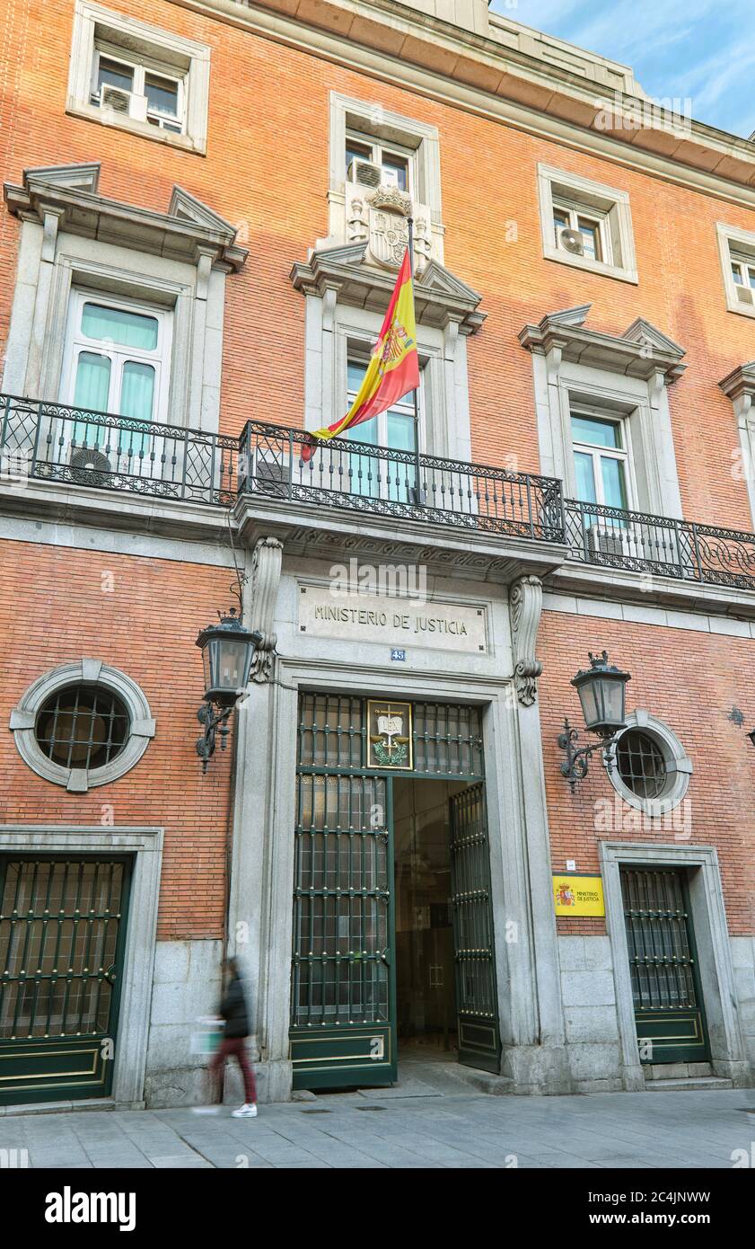 Sitz des Justizministeriums. Madrid, Spanien. Stockfoto