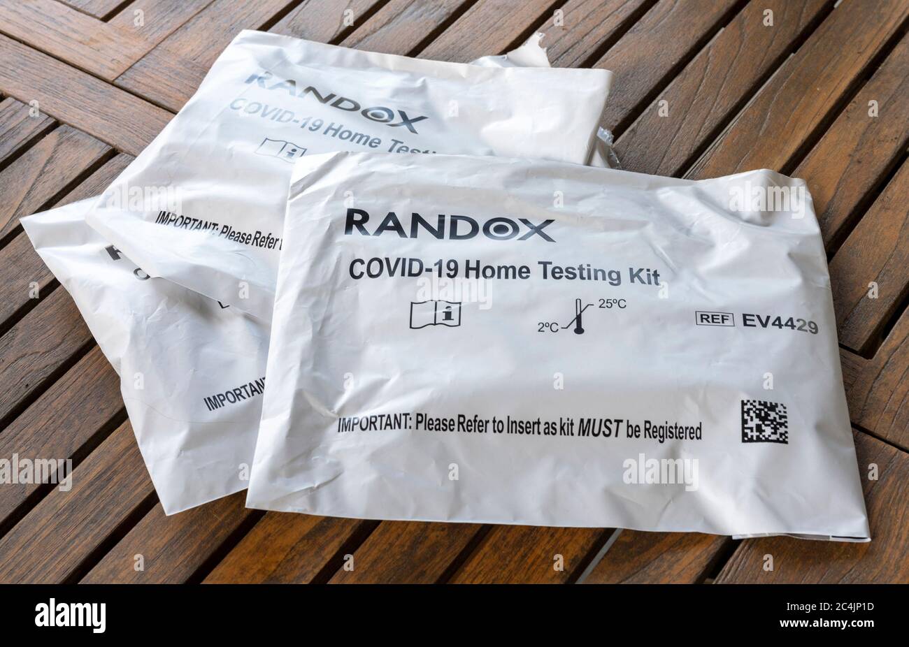 Randox Covid-19 Heimtests Stockfoto