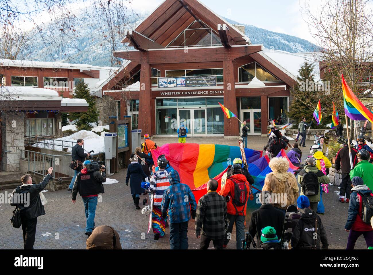Whistler, BC, Kanada: Winter Pride Ski Out and Parade – Stock Photo Stockfoto